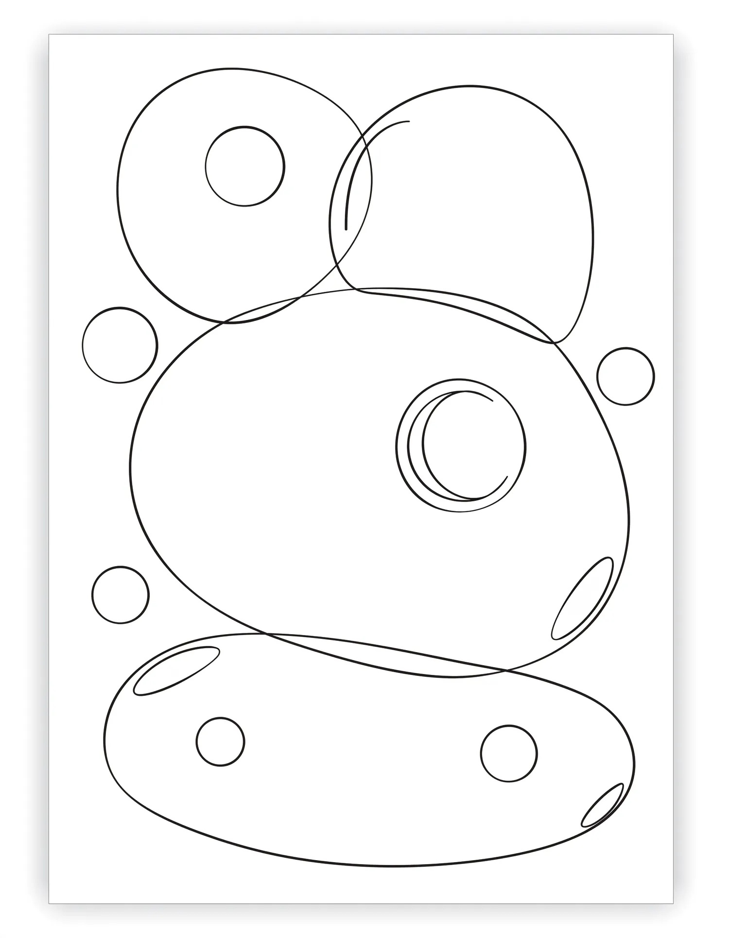 Formes Organiques Simplifiées, Coloriage géométrique à imprimer gratuitement